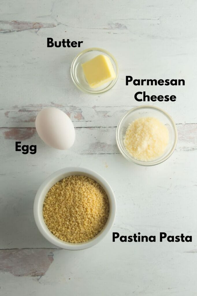 Pastina ingredients on a counter.