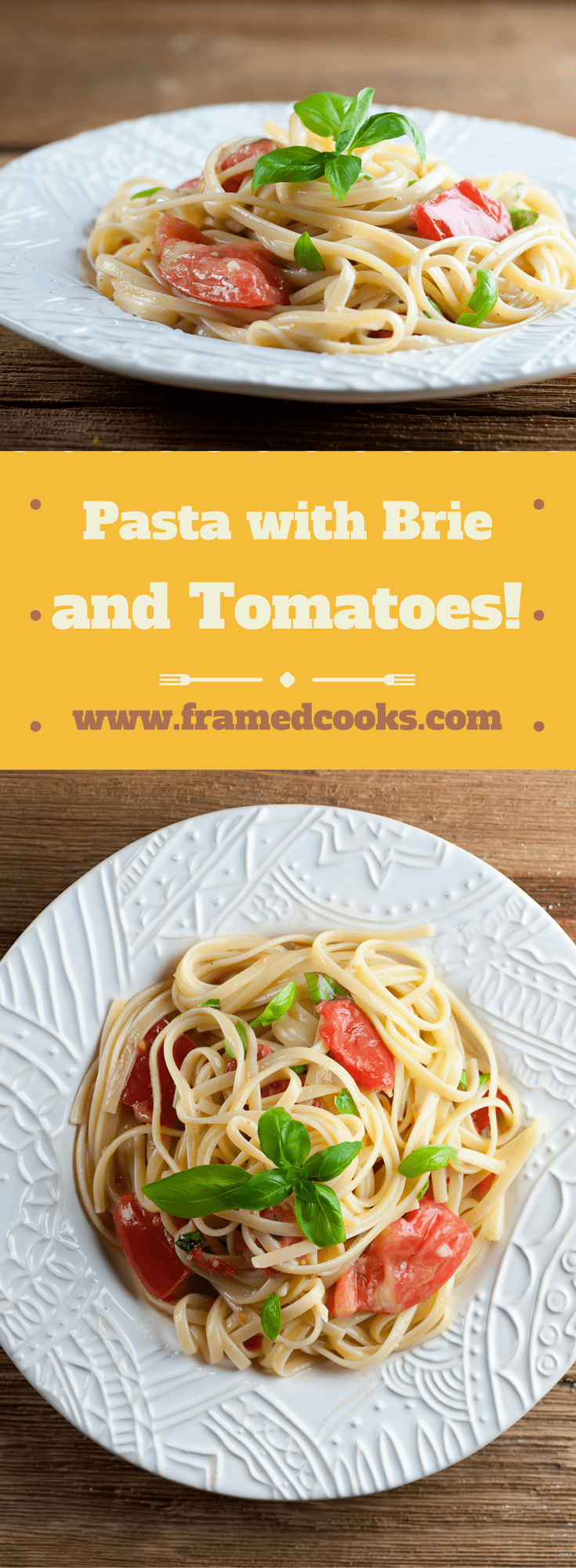 This easy recipe for pasta with Brie and tomatoes is a summertime classic, full of the flavors of cheese and basil and sweet tomato!