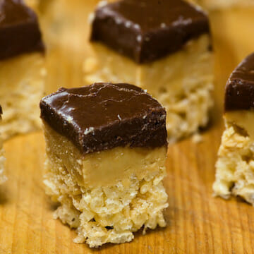 rice krispie treat with fudge