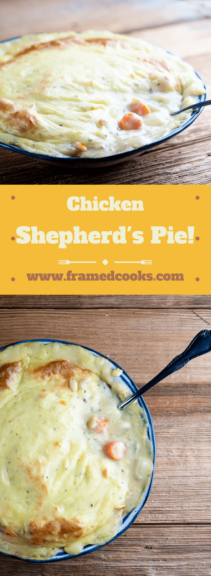 This easy recipe for chicken shepherd's pie converts the classic beef supper to a lighter chicken version. Comfort food to the max!