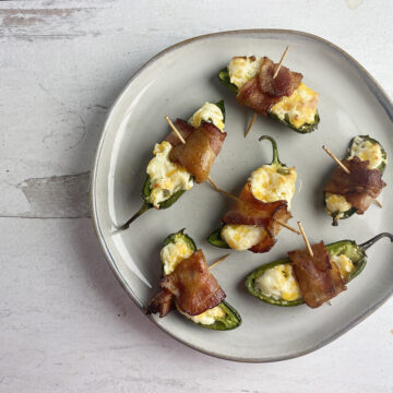 Jalapeno Poppers on a plate.