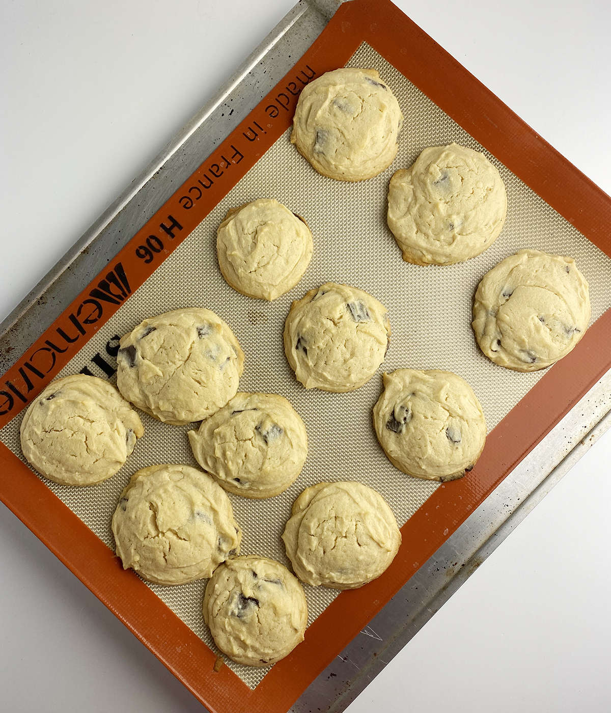 Baked Blue Dory cookies on a cookie sheet.