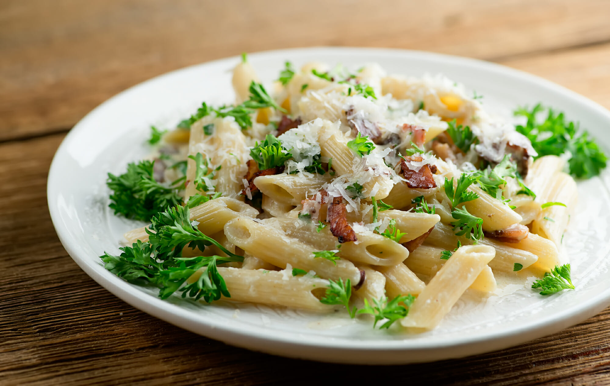 Penne di Parma pasta on a plate.