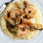 shrimp and grits with artichoke hearts