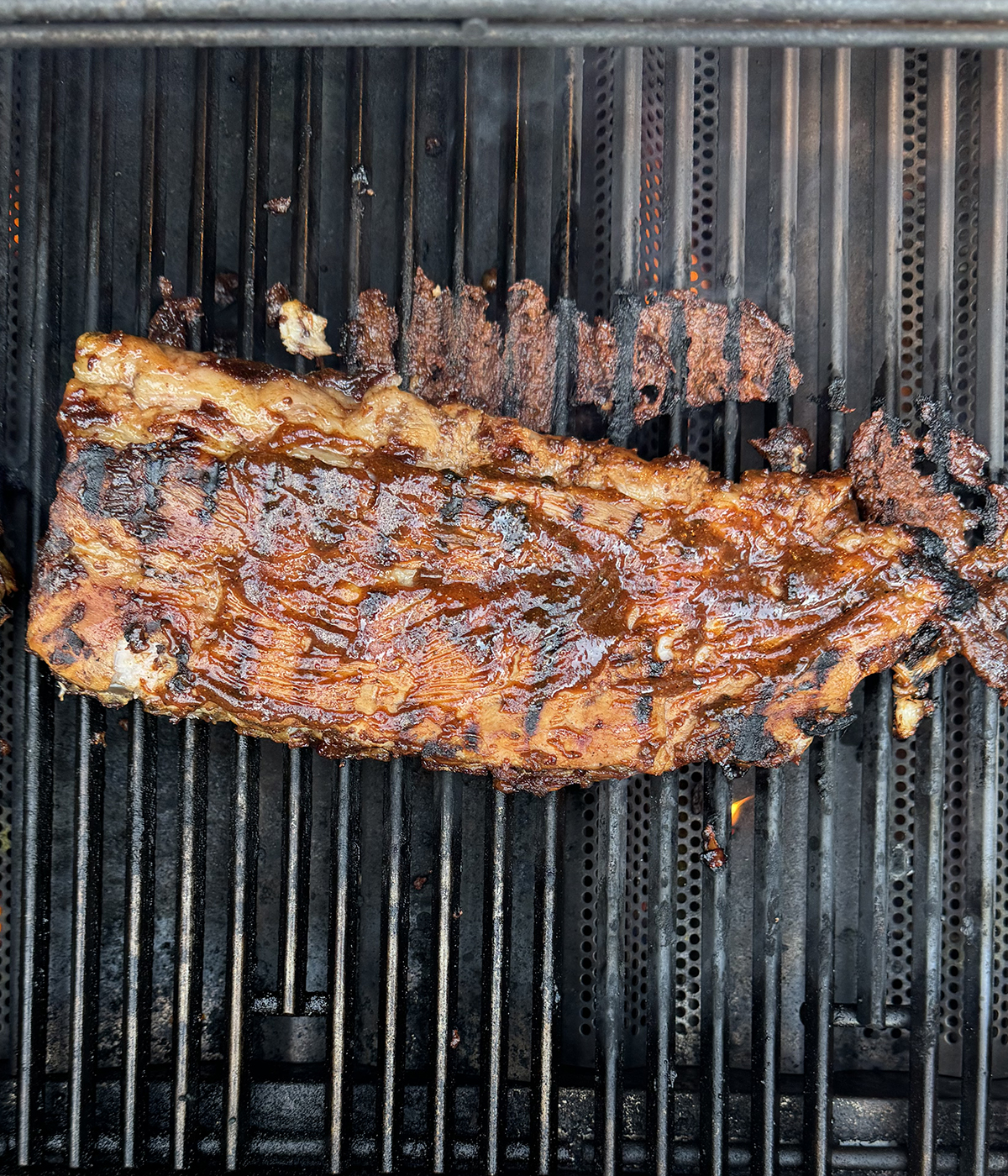 Coca Cola ribs on the grill.