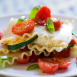 Summer lasagna on a plate.