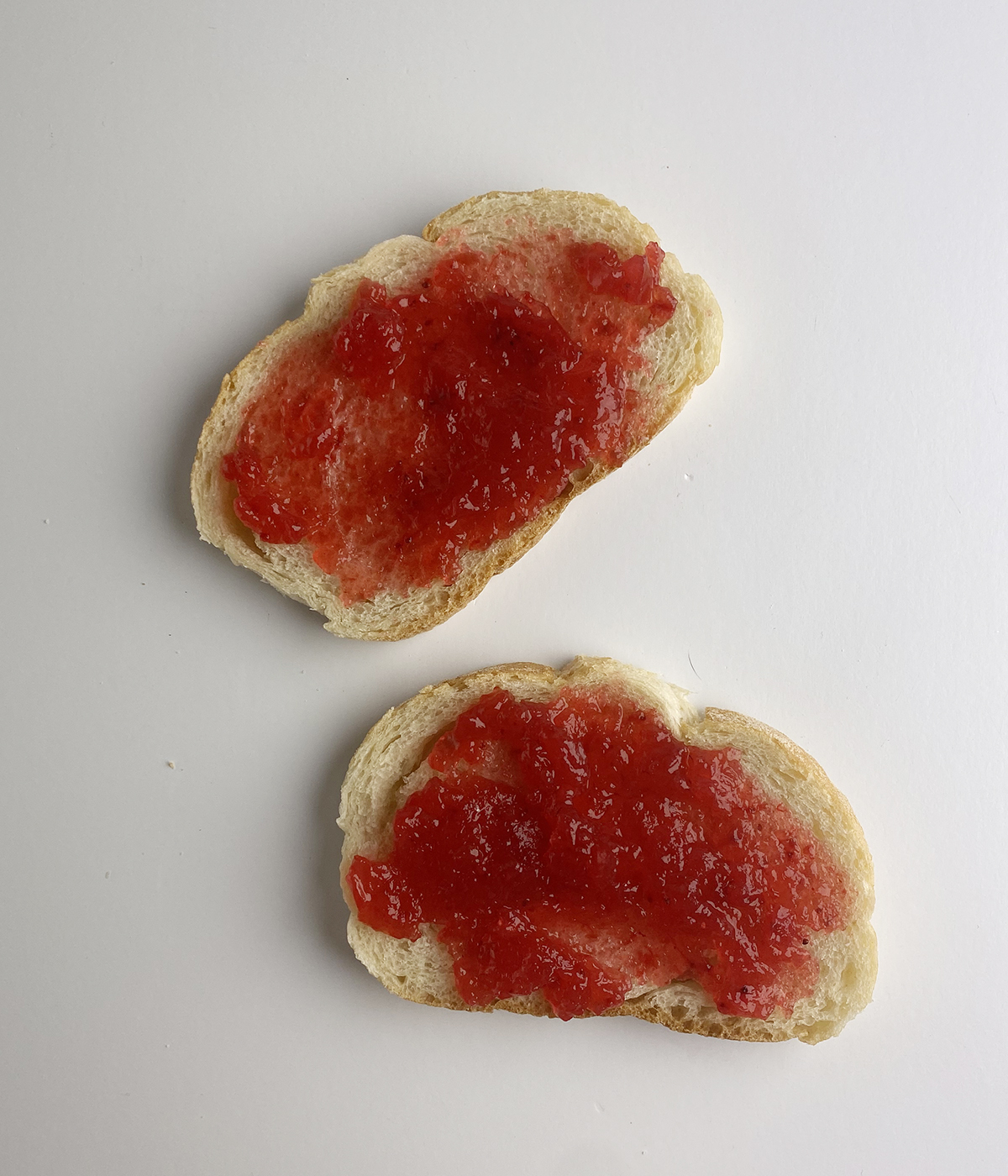 Bread slices with jam.