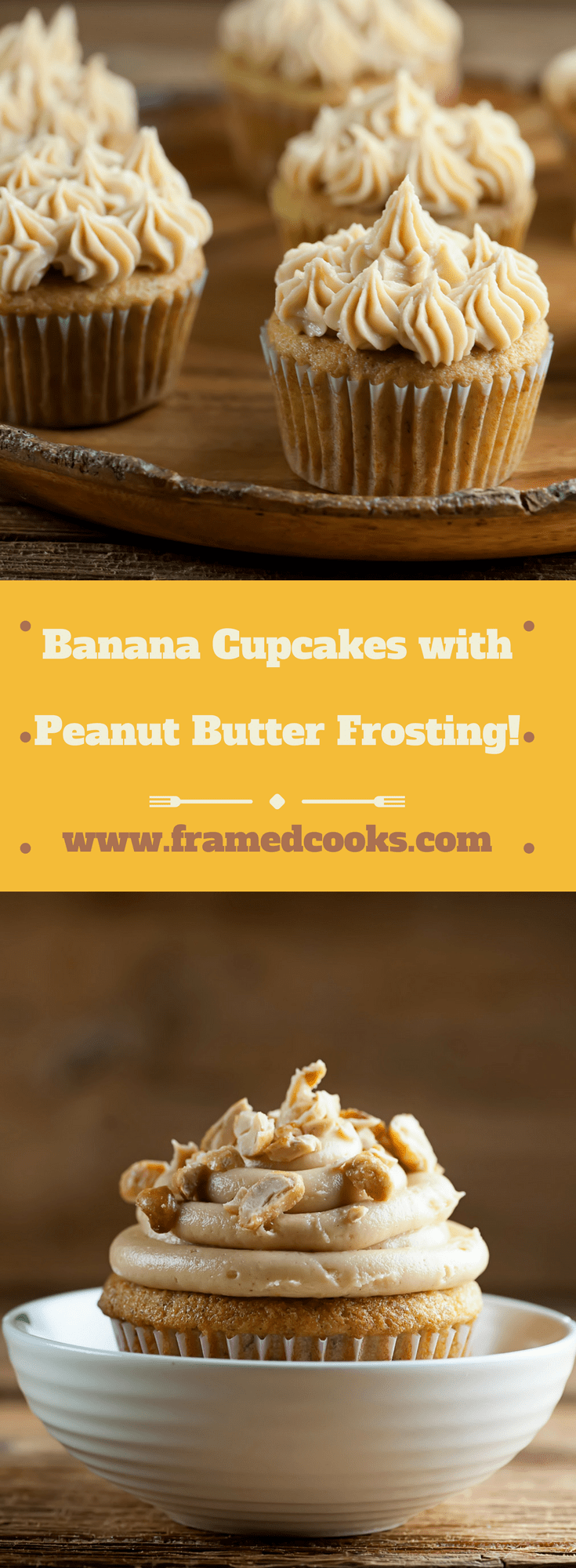 This fun recipe for banana cupcakes with peanut butter frosting takes two favorite flavors and puts them together in one delicious dessert! Oh, and it's a great way to use up leftover bananas.