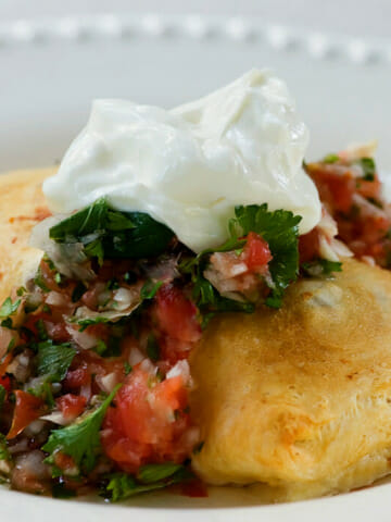 Crescent Roll Burrito on a plate.