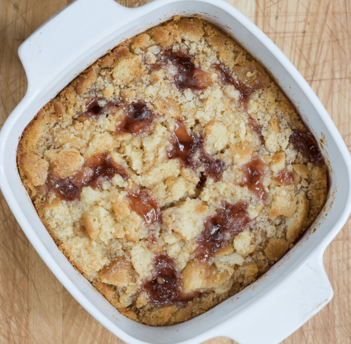 jelly donut bread pudding