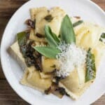 ravioli with brown butter and sage