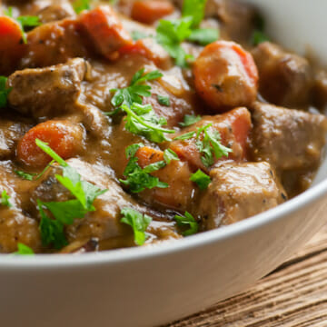 Coconut Beef Stew in a bowl.