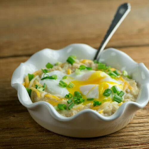 Savory Oatmeal with Soft-Cooked Egg and Cheddar