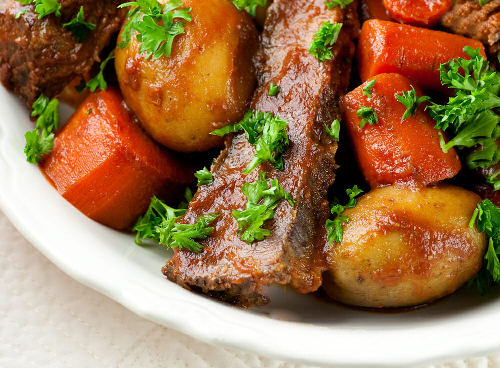 Slow Cooker Coffee and Brown Sugar Brisket Framed Cooks