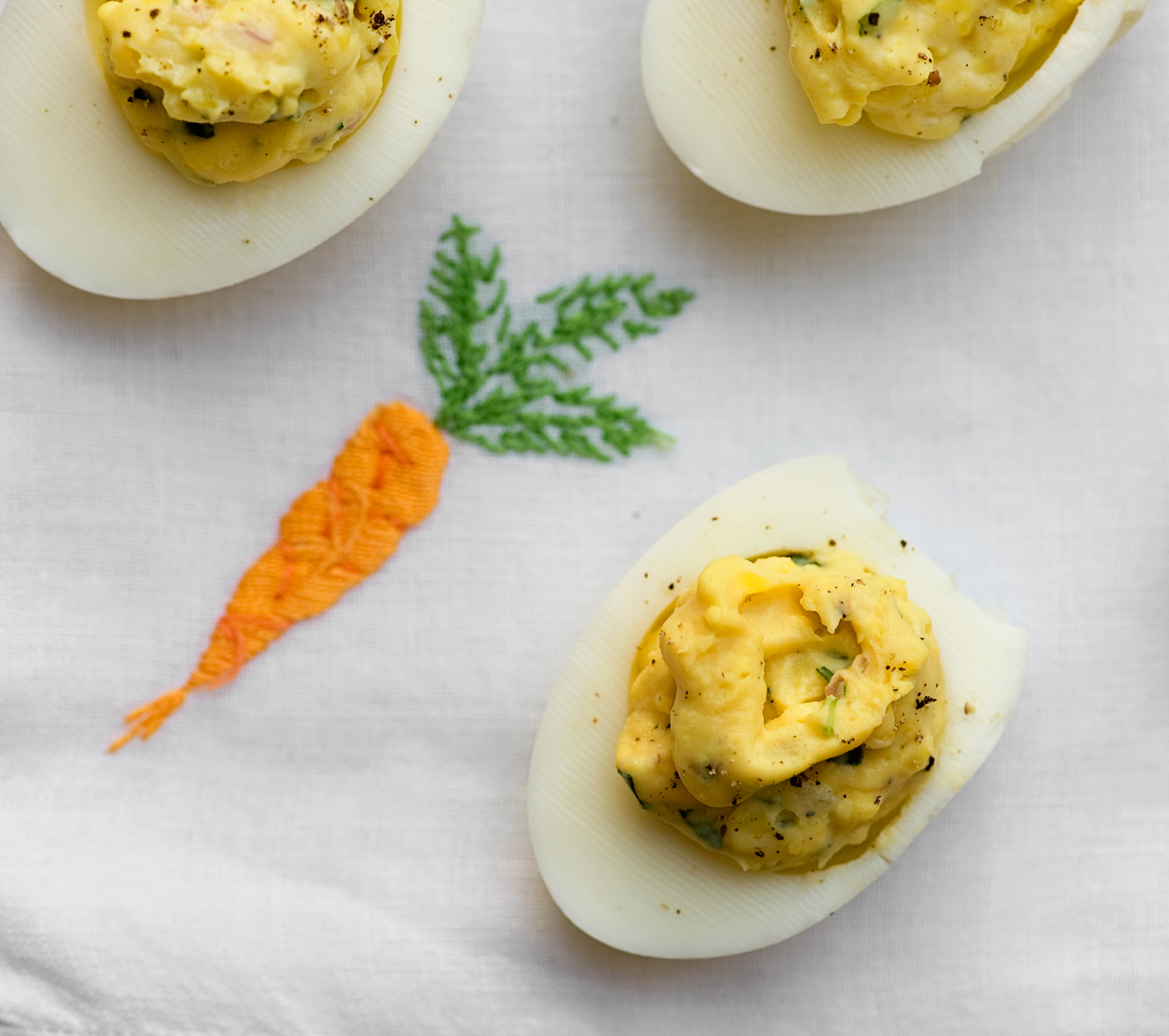 Deviled Eggs with Tarragon and Shallots Framed Cooks