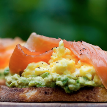 Open Face Sandwiches with Avocado, Egg and Smoked Salmon