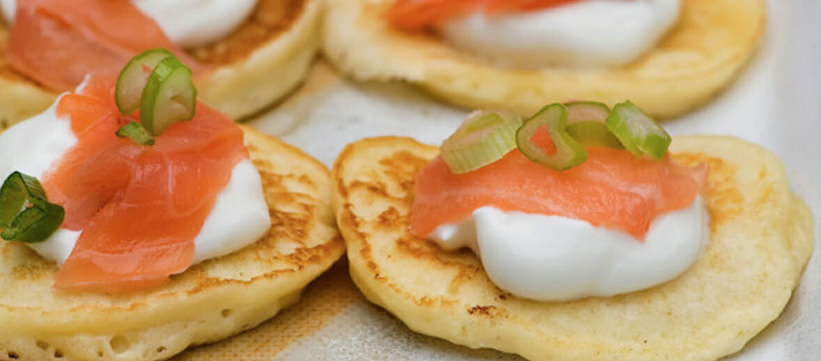 Smoked Salmon Silver Dollar Pancakes