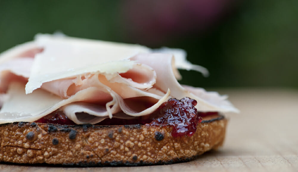 Ham and Parmesan Sandwiches with Jam Framed Cooks