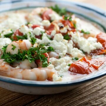 shrimp with tomatoes and feta