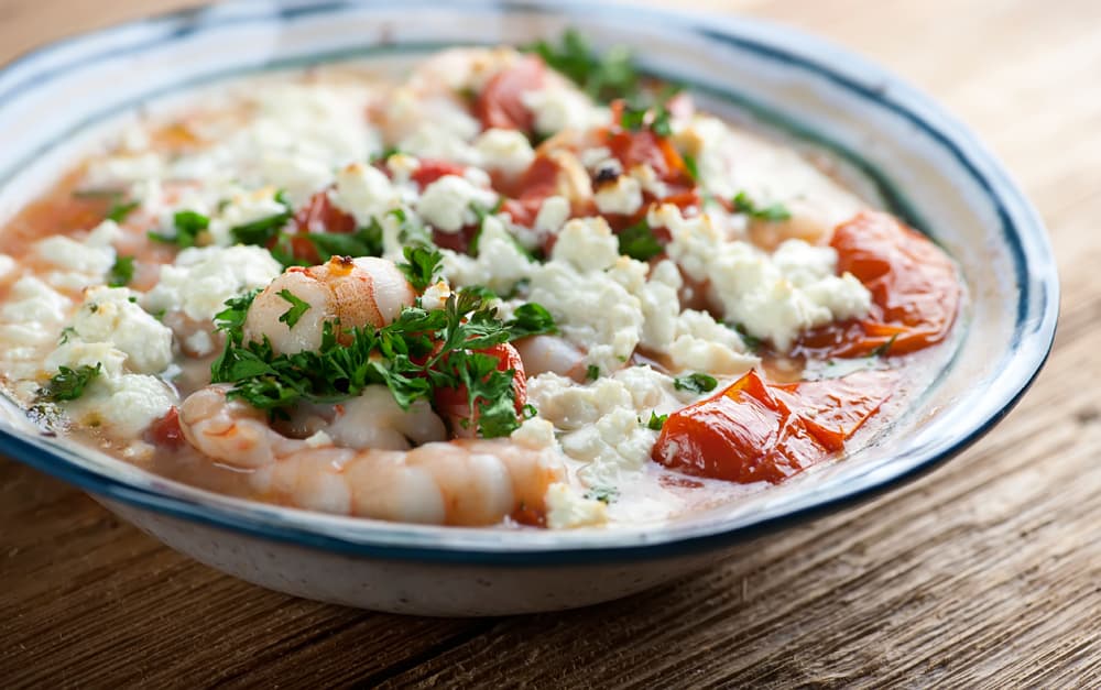 shrimp with tomatoes and feta
