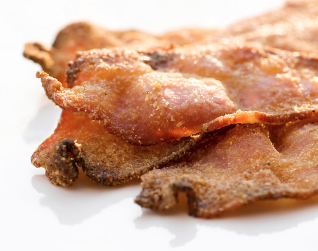 Brown sugar bacon slices.