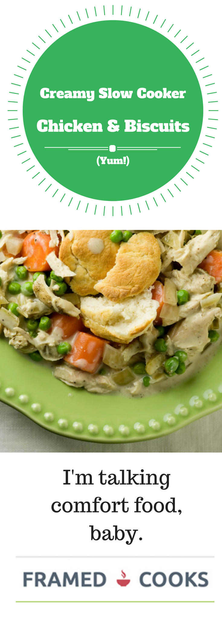 Creamy slow cooker chicken with biscuits is the easy and delicious supper you want to come home to!