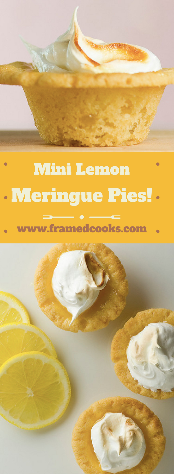 This fun recipe for mini lemon meringue pies is perfect for when you don't want a whole big dessert. A sugar cookie dough crust makes them extra delicious!