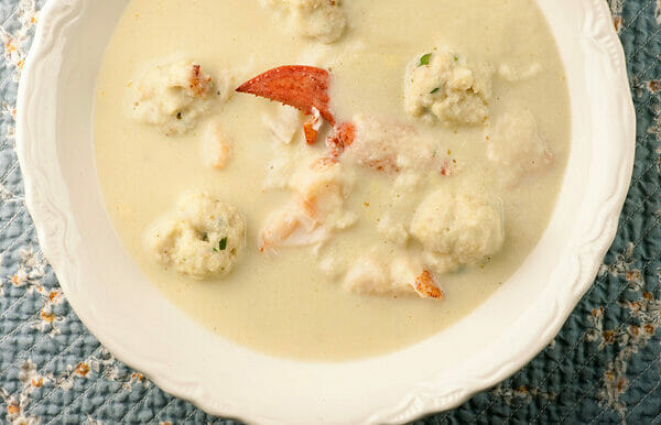 Cauliflower Soup with Lobster Dumplings