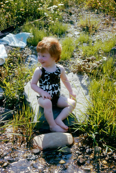 toddler in bathing suit