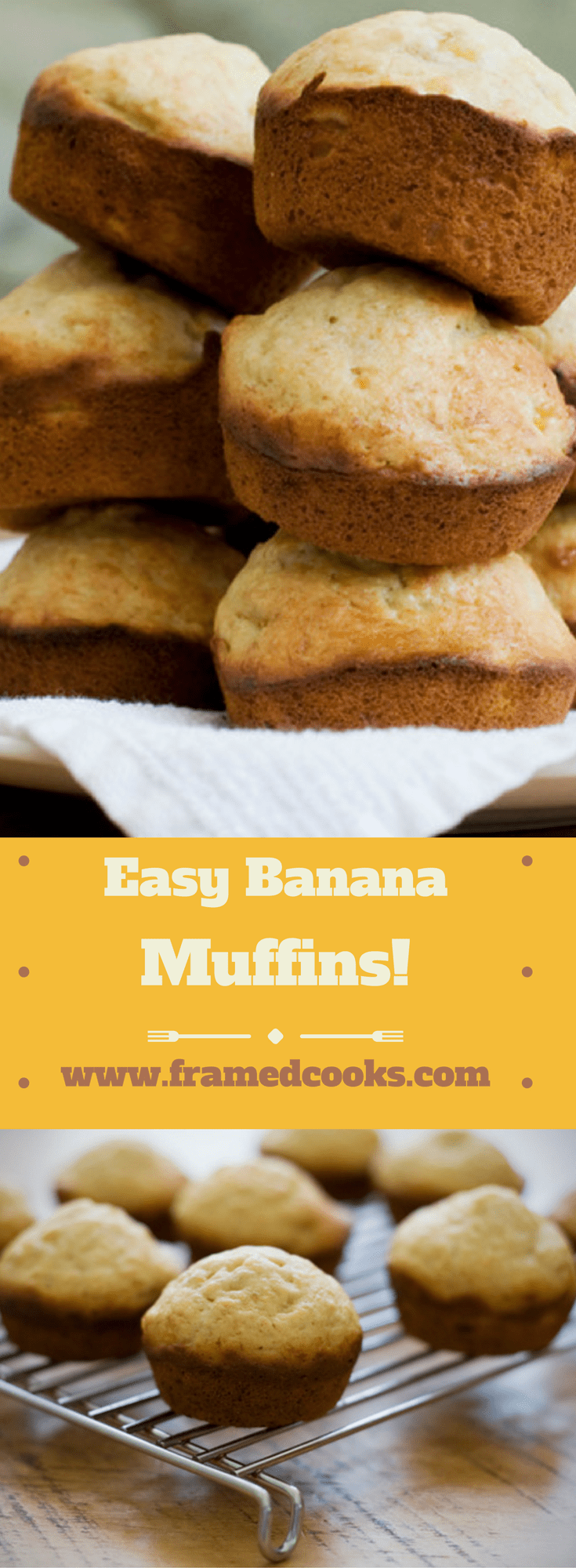 Easy banana muffins made from just five ingredients that are ready in less than 30 minutes! Welcome to your new favorite banana recipe.