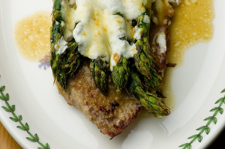 Veal scallopini on a plate.