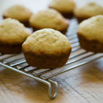 Banana Muffins on a cooling rack.