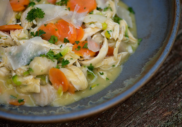 chicken with spring vegetables and gnocchi