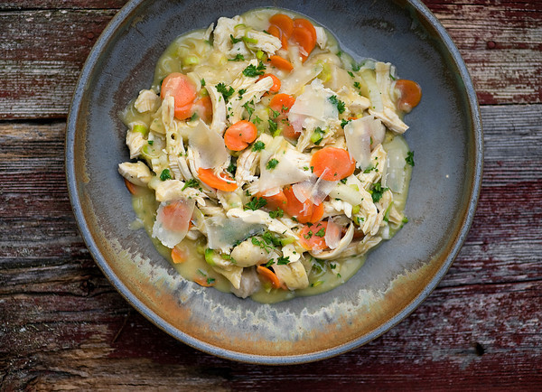 chicken with spring vegetables and gnocchi