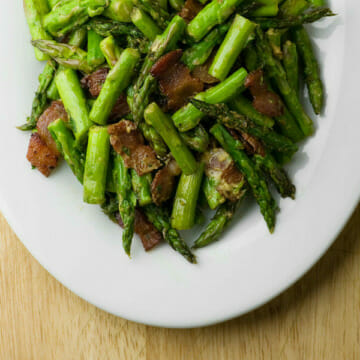 mustard bacon asparagus