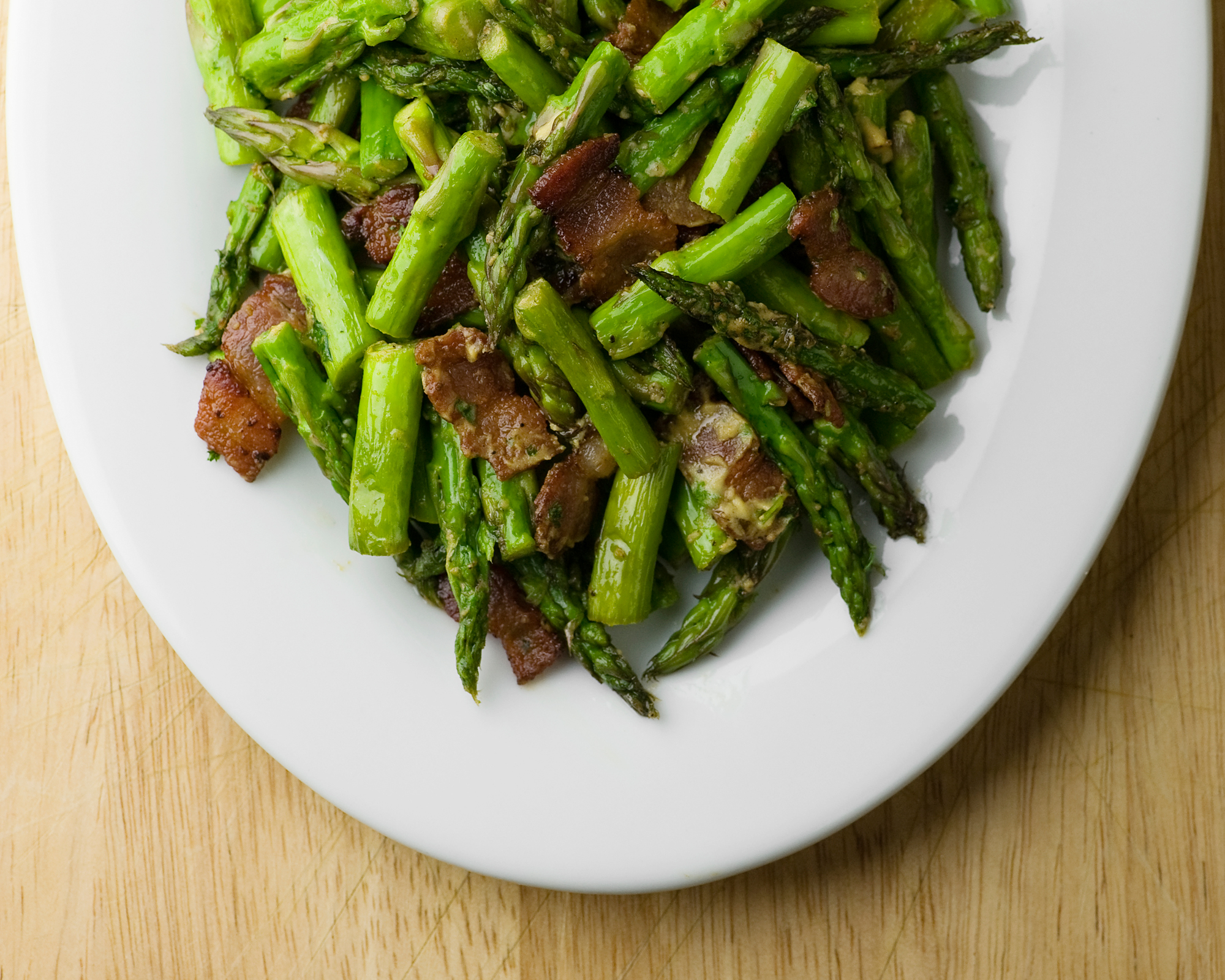 mustard bacon asparagus