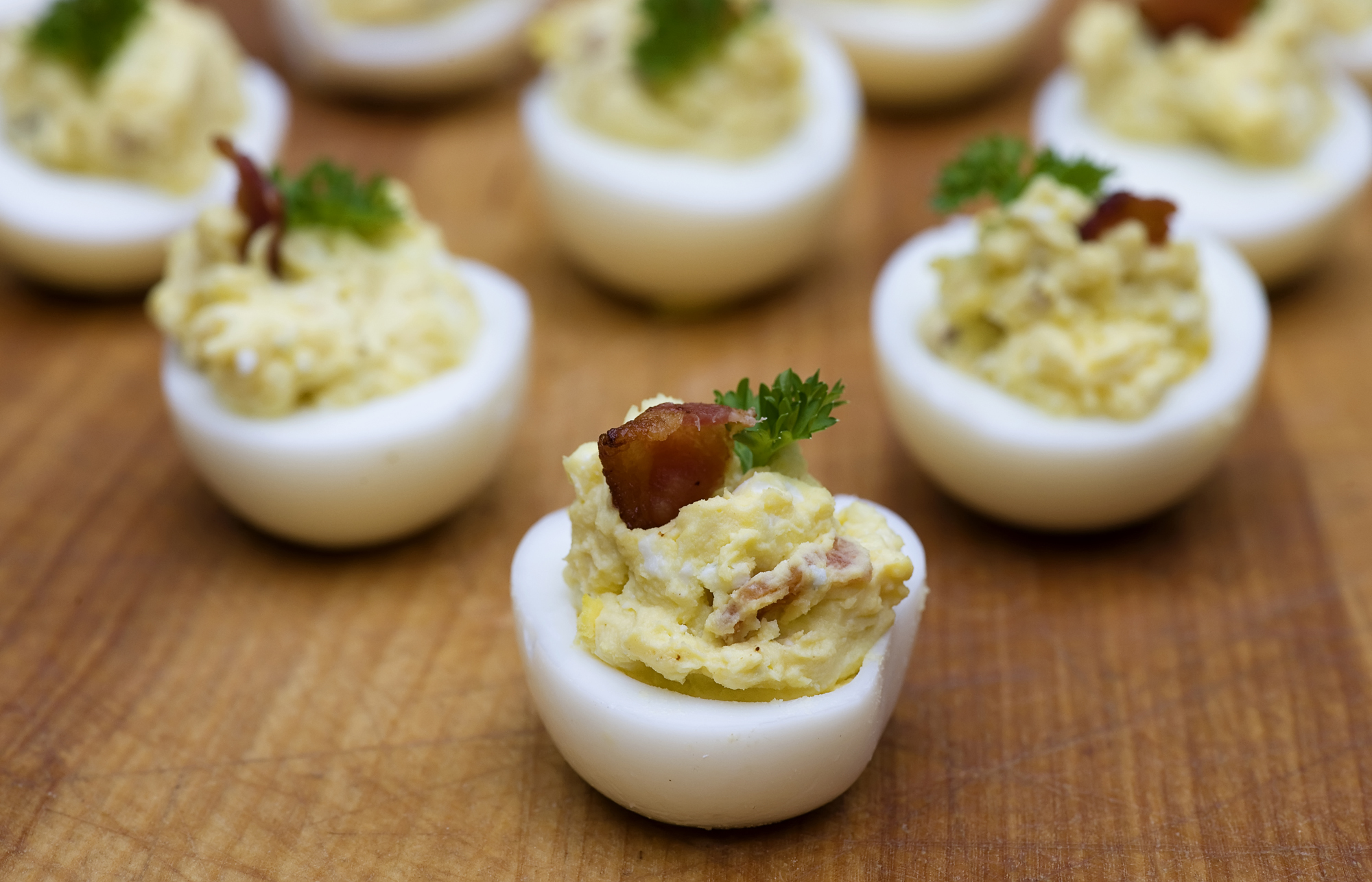 Bacon Blue Cheese Deviled Eggs Framed Cooks