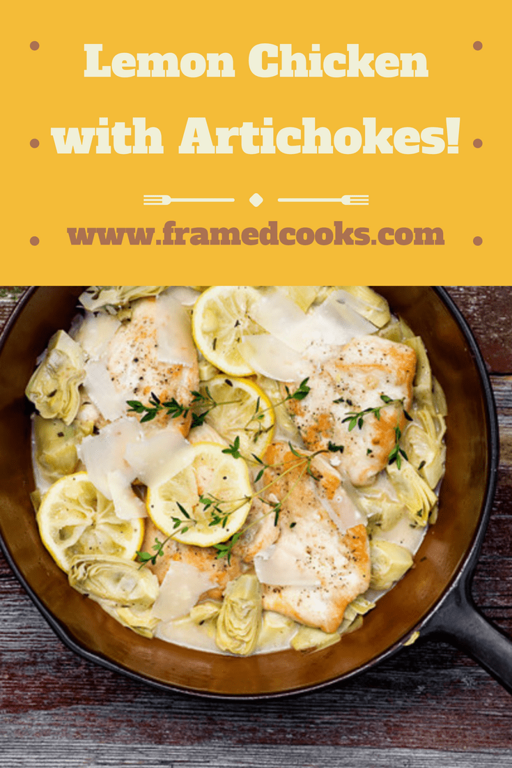 This quick one pot chicken recipe blends lemon, artichokes and fresh thyme into a fresh and easy dinner. Lemon chicken with artichokes for the easy delicious supper win!