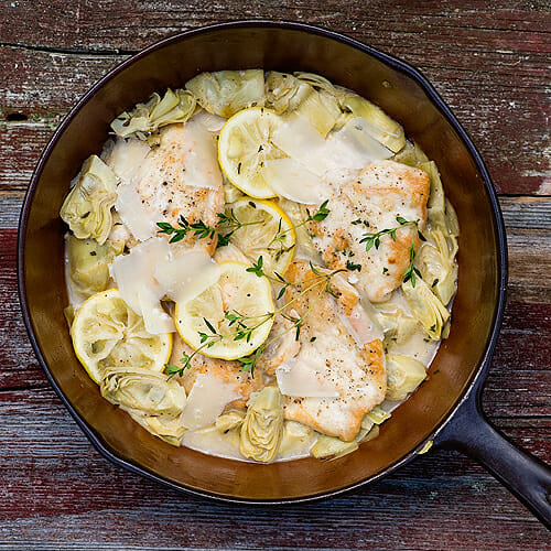 Lemon Chicken with Artichokes Recipe- Framed Cooks