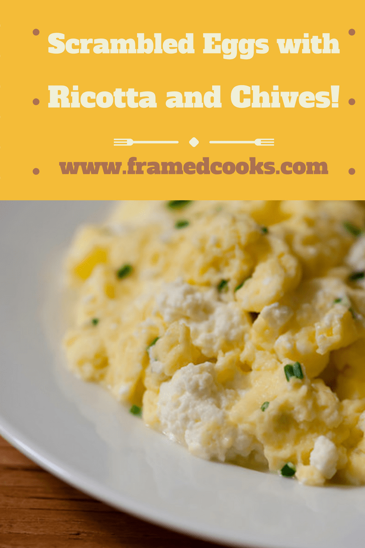 Scrambled eggs turn into a gourmet supper when you add a little fresh ricotta and herbs. Soft scrambled eggs with ricotta and chives!