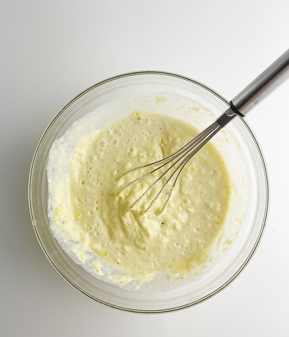 Buttermilk Cornmeal mixture in a bowl.