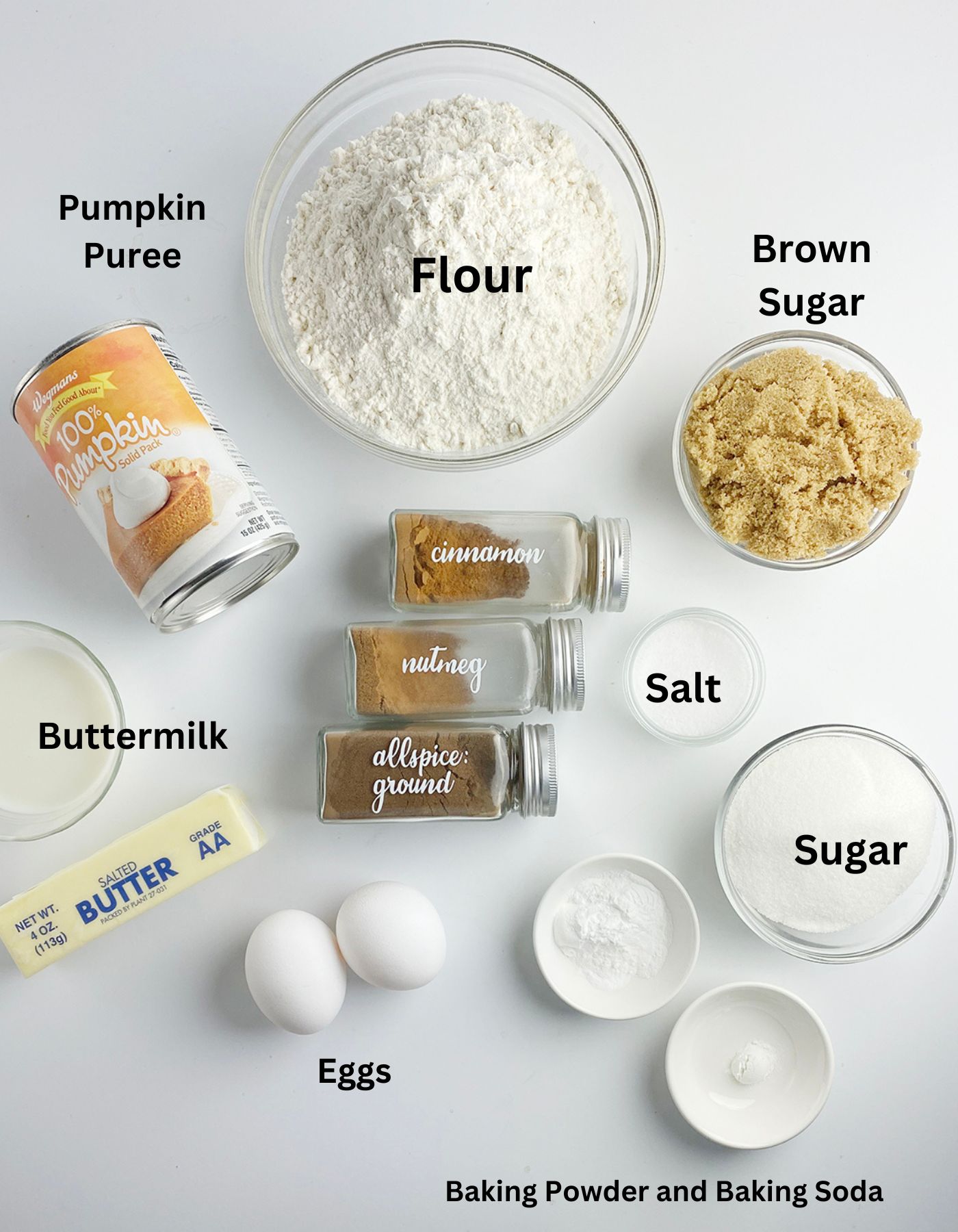 Pumpkin Donut Muffin Ingredients.