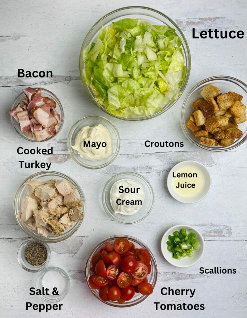 Turkey Club Sandwich Salad Ingredients