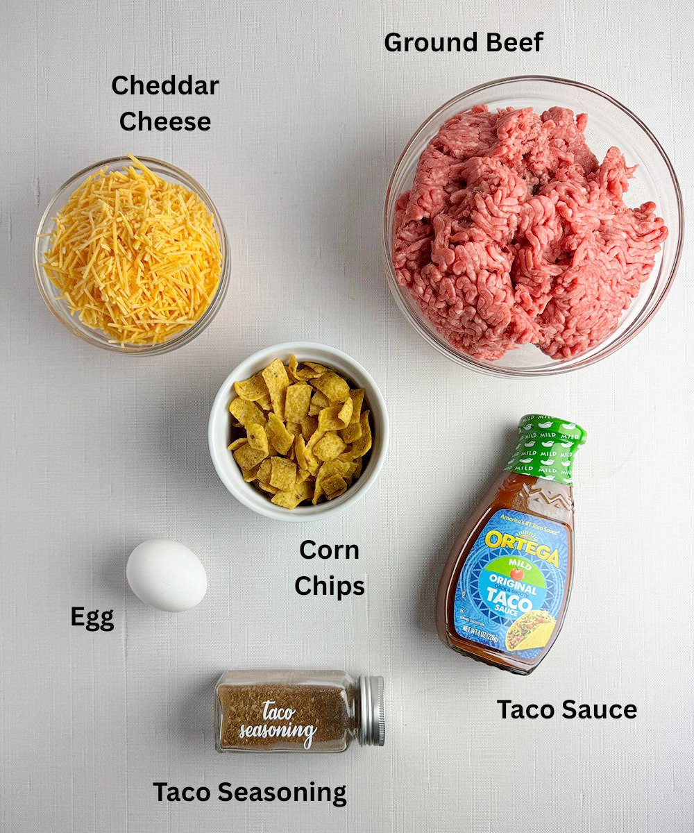 Ingredients for Slow Cooked Mexican Meatloaf.