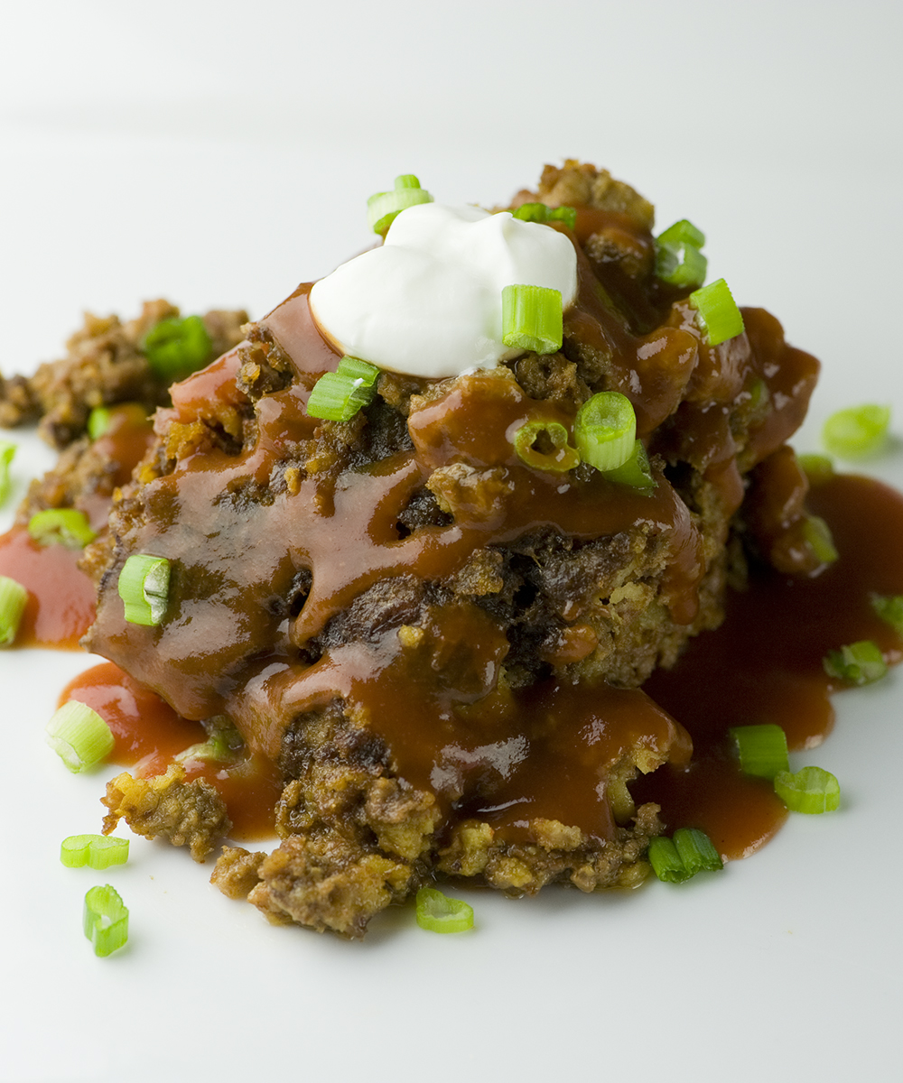 Scoop of Taco meatloaf.