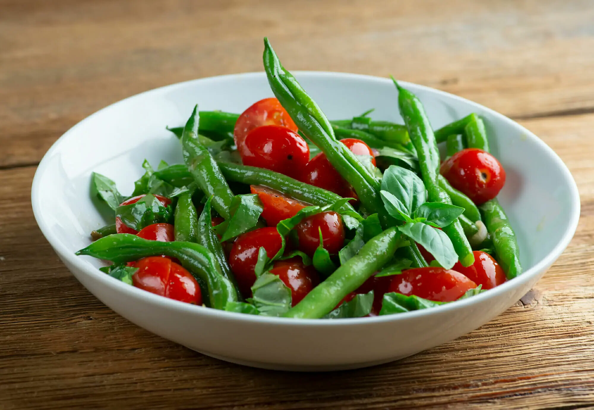 cherry tomato green bean salad