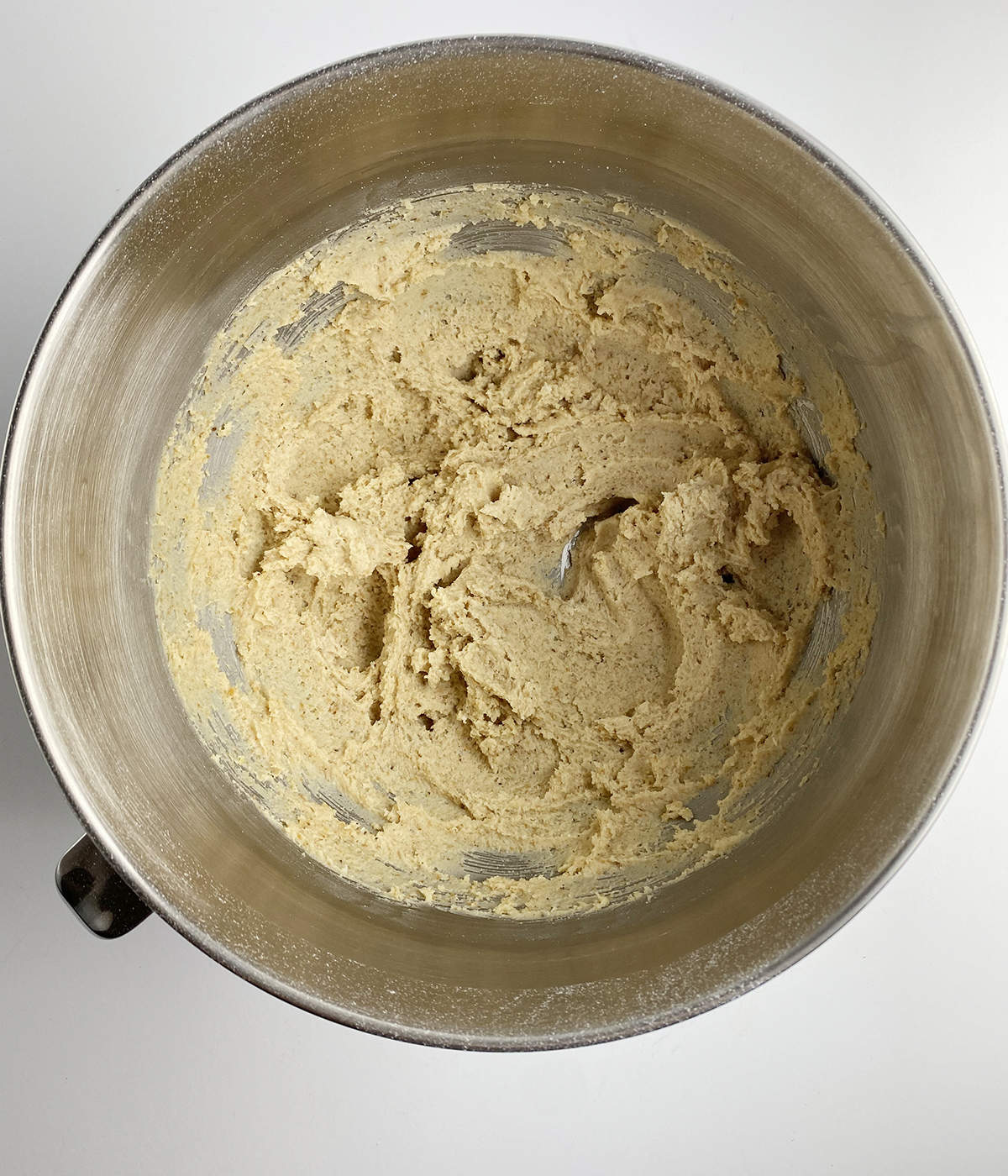 Rum ball cookie batter in a mixing bowl.