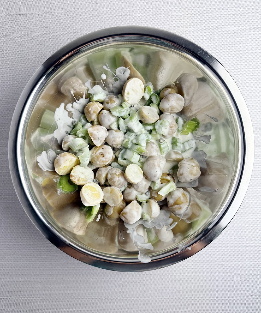 Boursin potato salad in a bowl.