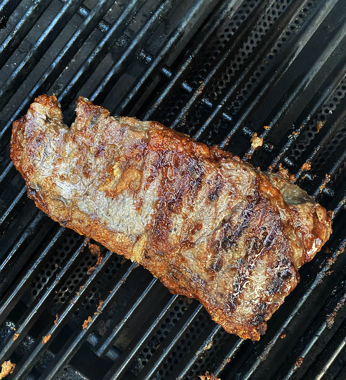 perfect grilled steak on grill