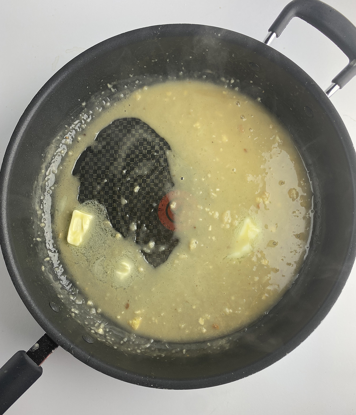 Francese sauce in a skillet